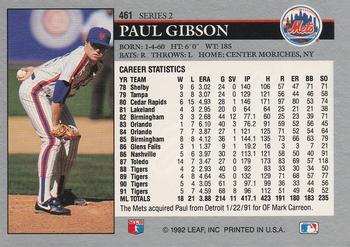 Paul Gibson  baseball card collectible - Main Image 2
