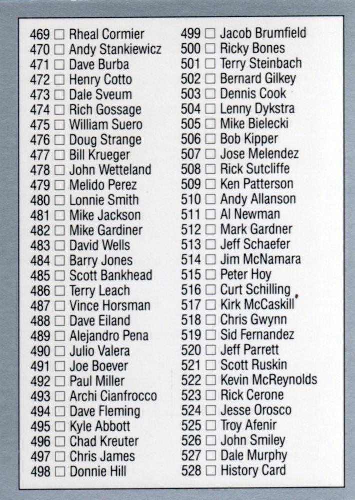 Checklist: 441-528  baseball card collectible - Main Image 2