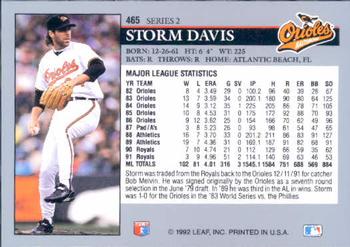 Storm Davis  baseball card collectible - Main Image 2