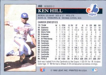 Ken Hill  baseball card collectible - Main Image 2
