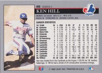 Ken Hill  baseball card collectible - Main Image 2