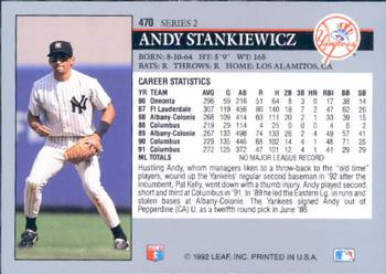 Andy Stankiewicz  baseball card collectible - Main Image 2