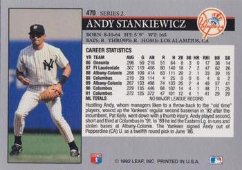 Andy Stankiewicz  baseball card collectible - Main Image 2