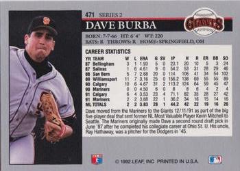 Dave Burba  baseball card collectible - Main Image 2