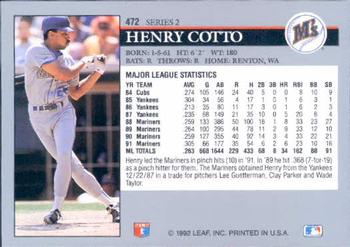 Henry Cotto  baseball card collectible - Main Image 2