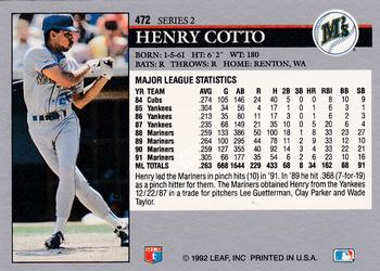 Henry Cotto  baseball card collectible - Main Image 2