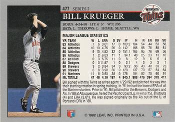 Bill Krueger  baseball card collectible - Main Image 2