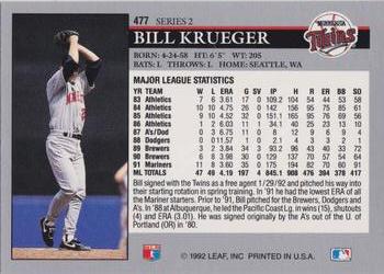 Bill Krueger  baseball card collectible - Main Image 2