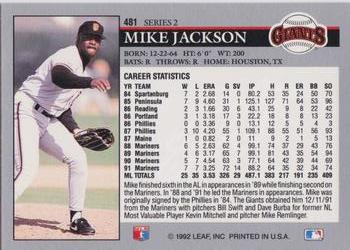 Mike Jackson  baseball card collectible - Main Image 2