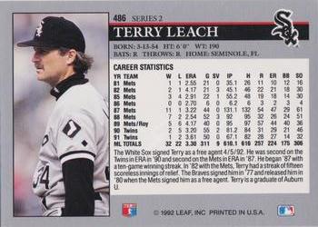 Terry Leach  baseball card collectible - Main Image 2
