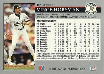 Vince Horsman  baseball card collectible - Main Image 2