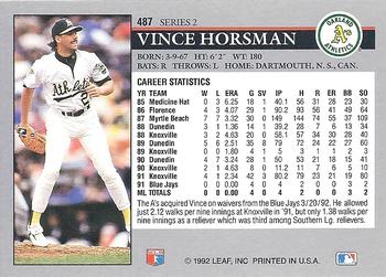 Vince Horsman  baseball card collectible - Main Image 2
