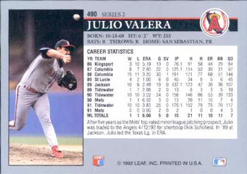 Julio Valera  baseball card collectible - Main Image 2