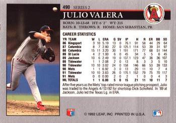 Julio Valera  baseball card collectible - Main Image 2