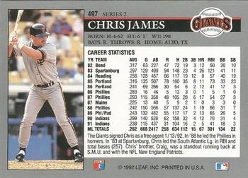 Chris James  baseball card collectible - Main Image 2