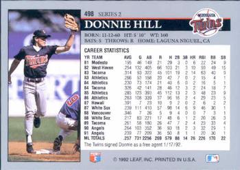 Donnie Hill  baseball card collectible - Main Image 2