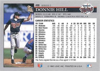 Donnie Hill  baseball card collectible - Main Image 2