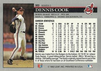 Dennis Cook  baseball card collectible - Main Image 2