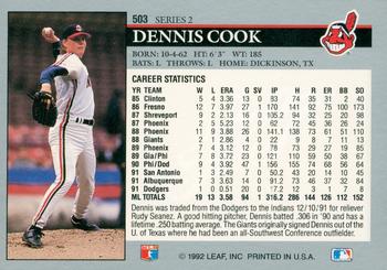 Dennis Cook  baseball card collectible - Main Image 2