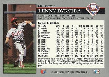 Lenny Dykstra  baseball card collectible - Main Image 2