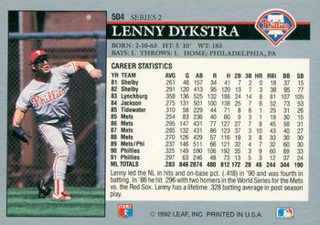 Lenny Dykstra  baseball card collectible - Main Image 2