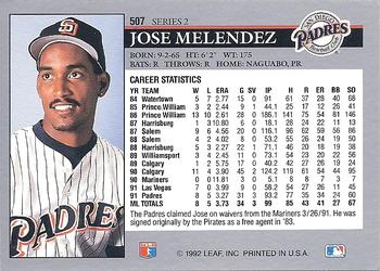 Jose Melendez  baseball card collectible - Main Image 2