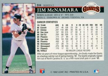 Jim McNamara  baseball card collectible - Main Image 2