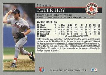 Peter Hoy  baseball card collectible - Main Image 2