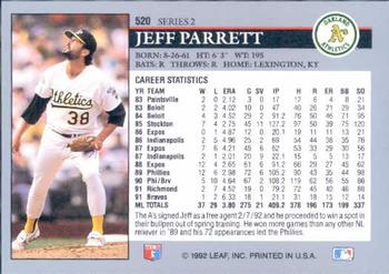 Jeff Parrett  baseball card collectible - Main Image 2