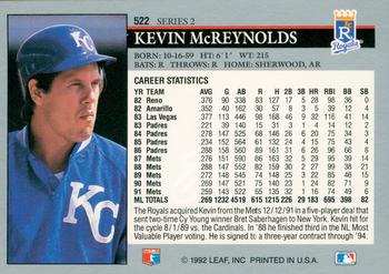 Kevin McReynolds  baseball card collectible - Main Image 2