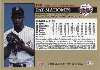 Pat Mahomes  baseball card collectible - Main Image 2