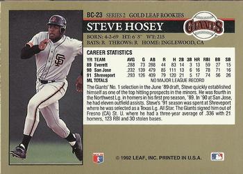 Steve Hosey  baseball card collectible - Main Image 2