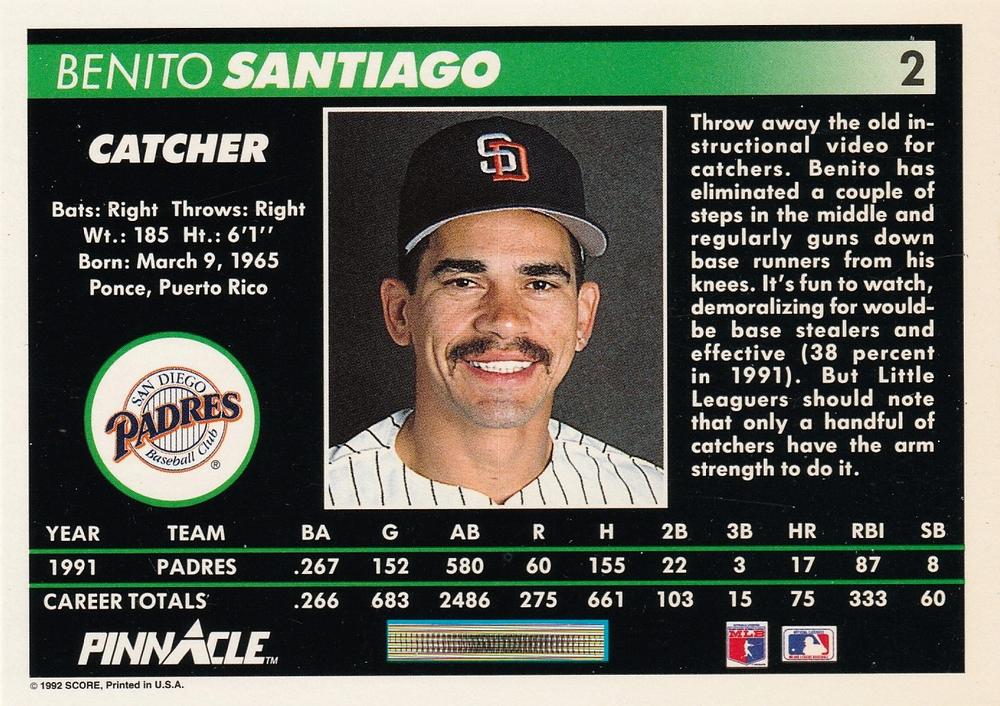 Benito Santiago  baseball card collectible - Main Image 2