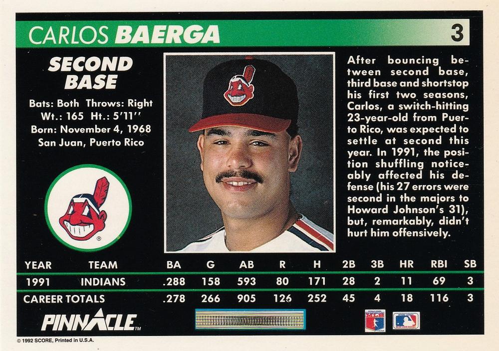 Carlos Baerga  baseball card collectible - Main Image 2