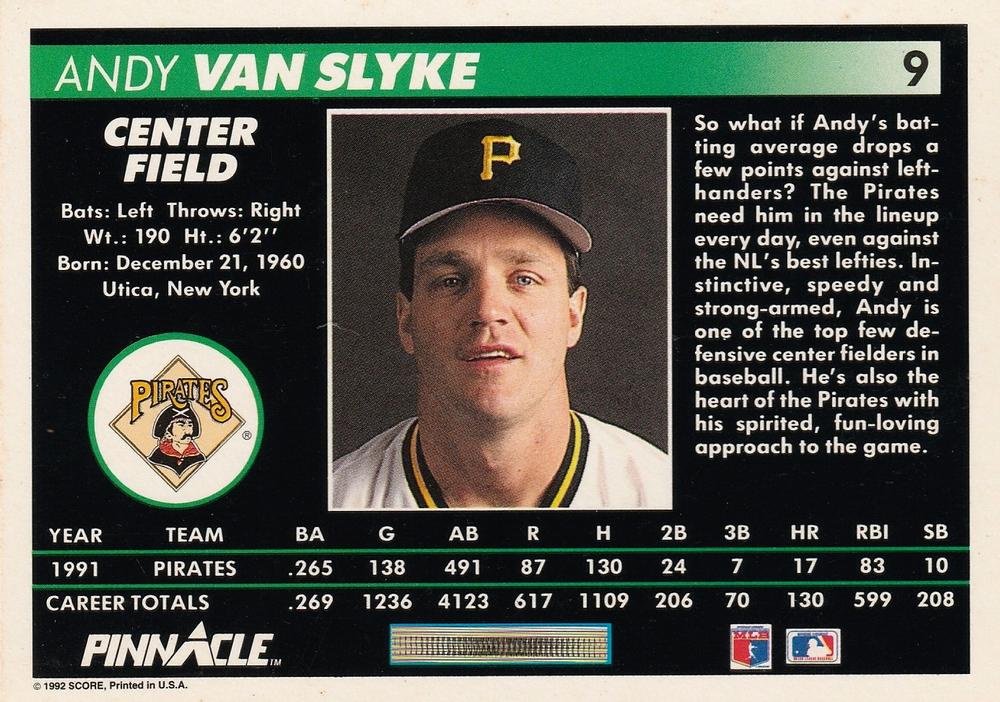 Andy Van Slyke  baseball card collectible - Main Image 2