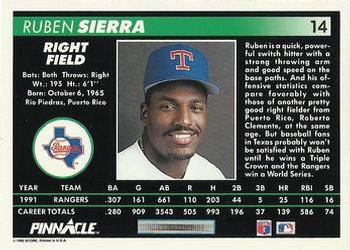 Ruben Sierra  baseball card collectible - Main Image 2