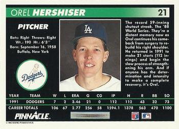 Orel Hershiser  baseball card collectible - Main Image 2