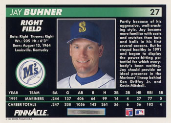 Jay Buhner  baseball card collectible - Main Image 2