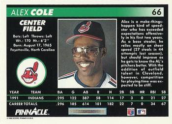 Alex Cole  baseball card collectible - Main Image 2