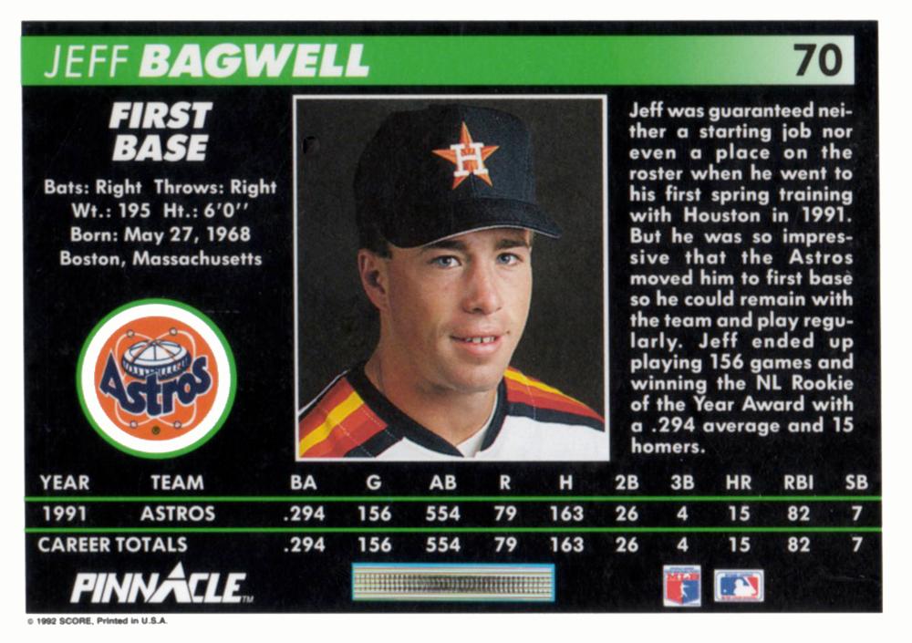 Jeff Bagwell  baseball card collectible - Main Image 2