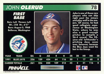 John Olerud  baseball card collectible - Main Image 2