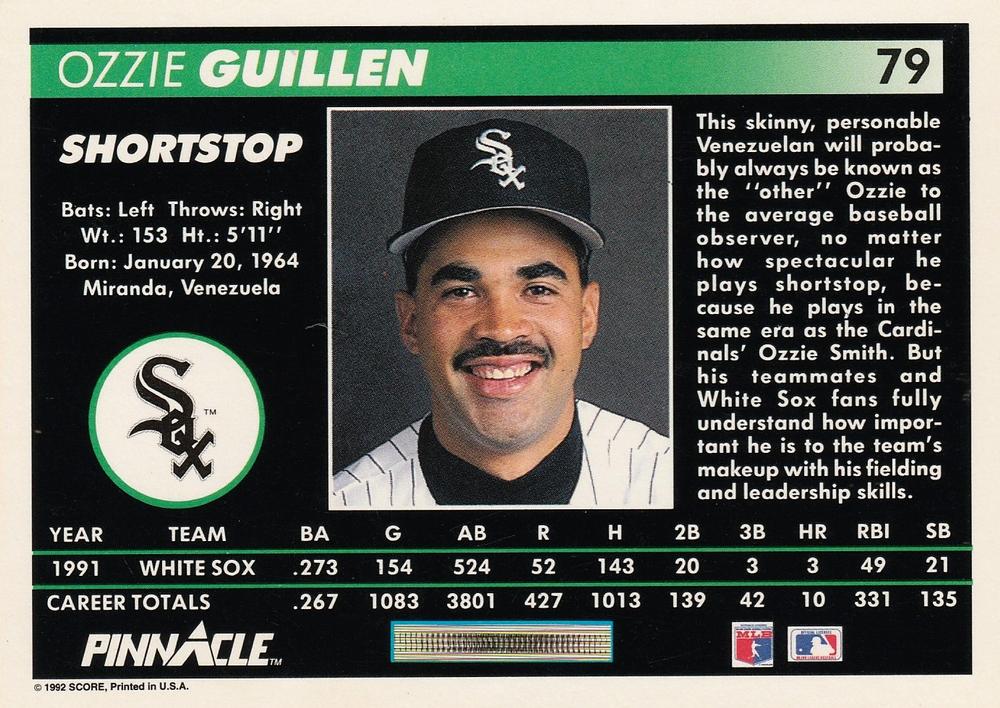 Ozzie Guillen  baseball card collectible - Main Image 2