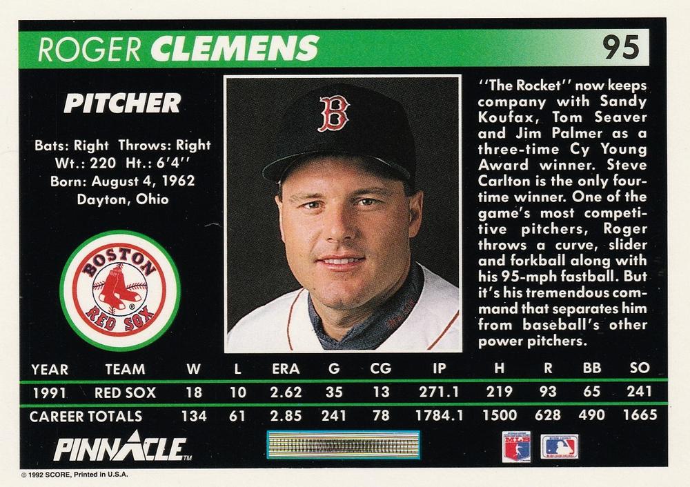 Roger Clemens  baseball card collectible - Main Image 2