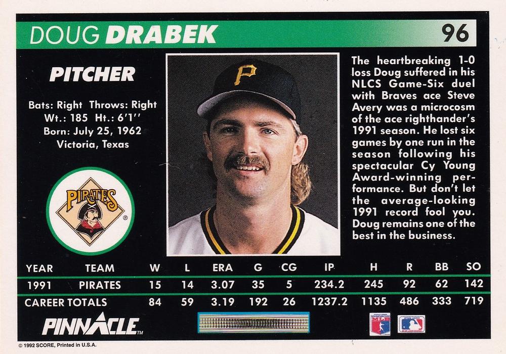 Doug Drabek  baseball card collectible - Main Image 2