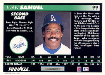 Juan Samuel  baseball card collectible - Main Image 2