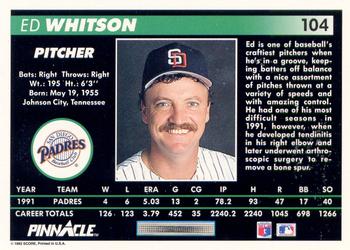 Ed Whitson  baseball card collectible - Main Image 2