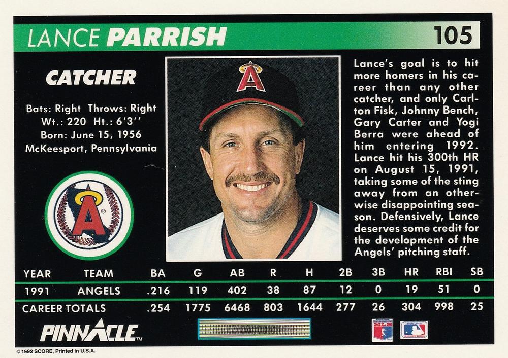 Lance Parrish  baseball card collectible - Main Image 2