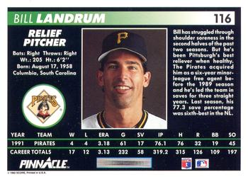 Bill Landrum  baseball card collectible - Main Image 2