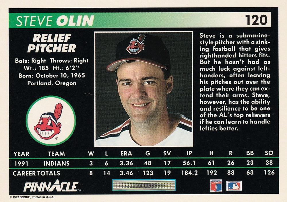 Steve Olin  baseball card collectible - Main Image 2