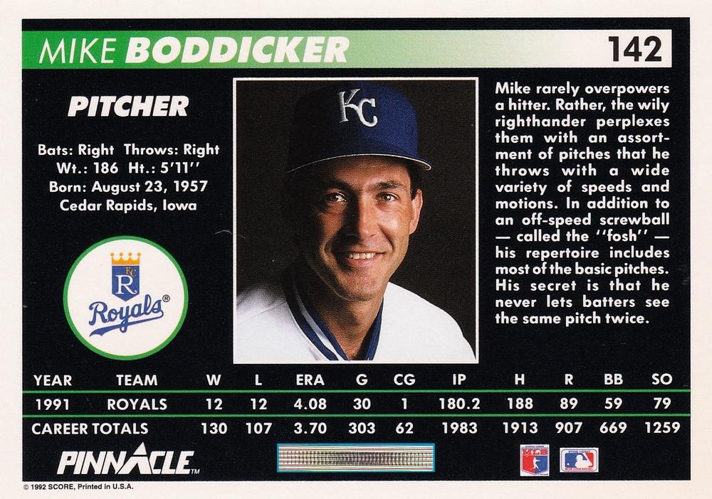 Mike Boddicker  baseball card collectible - Main Image 2
